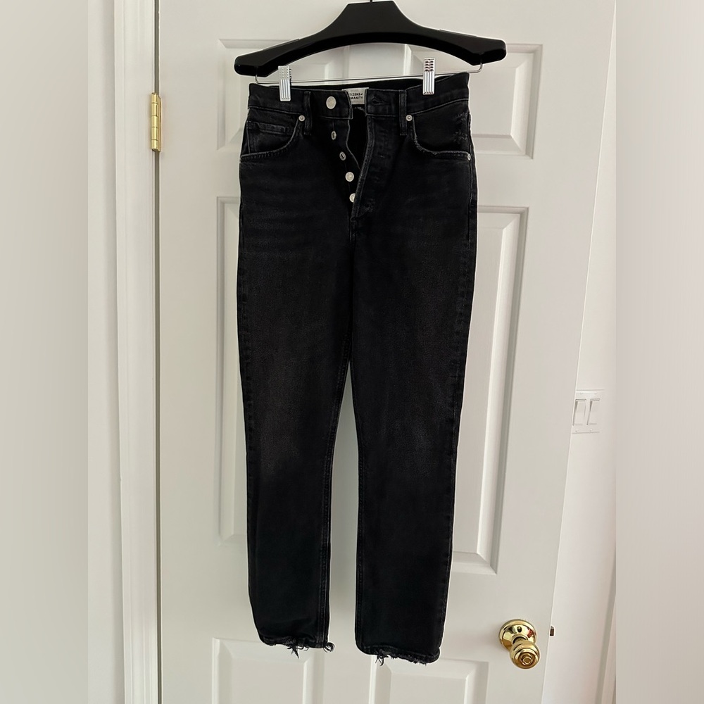 Citizens of Humanity Jolene size 24 High Rise Slim Vintage Stormy Black